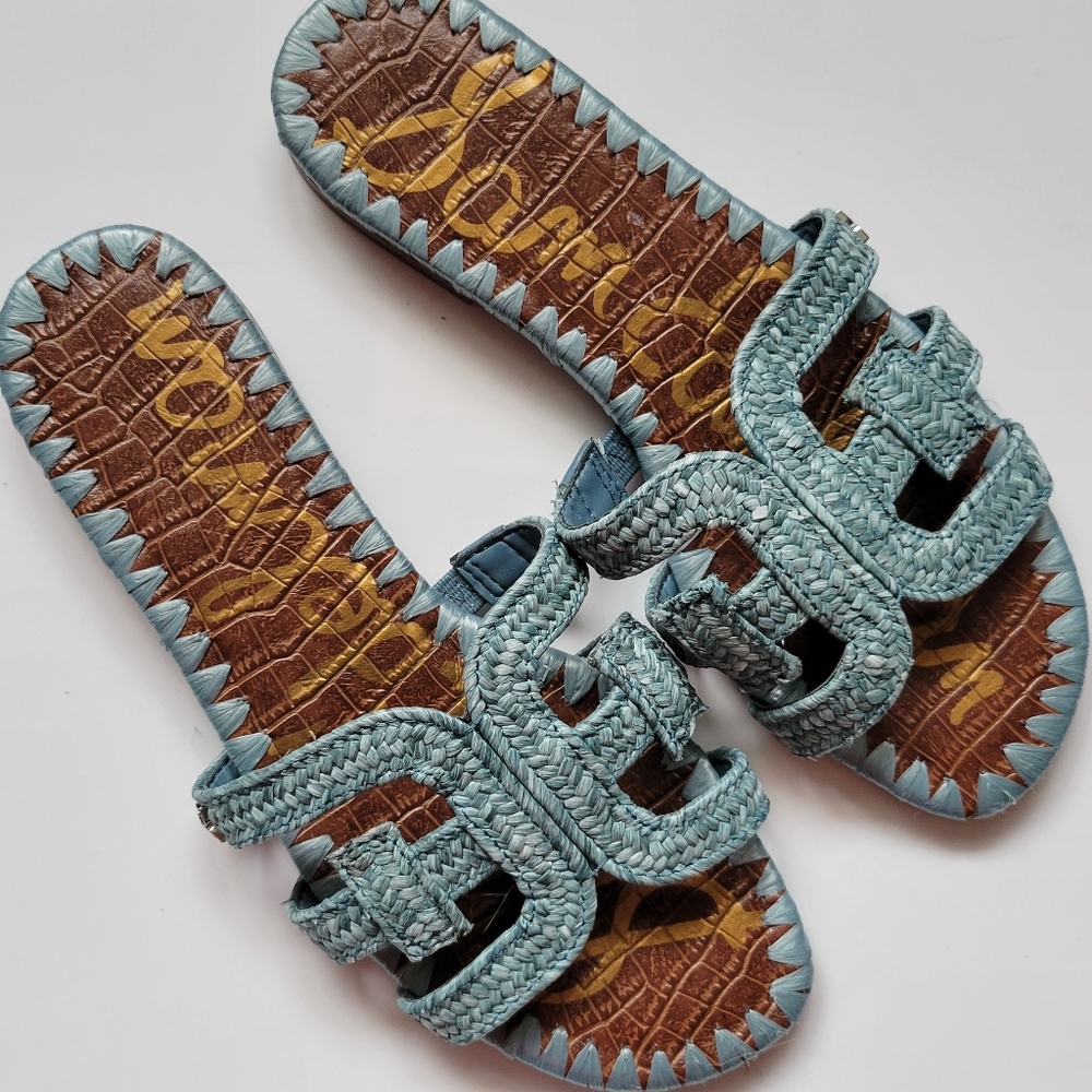 Sam Edelman Denim Blue Beckie2 Slip On Slide Sandals Size 7